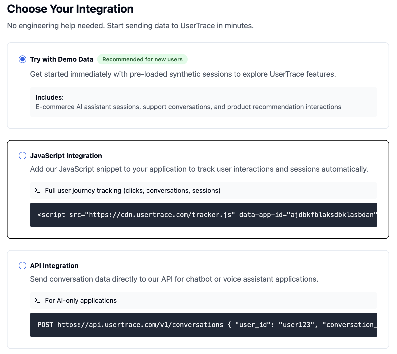 Step 1: One line setup